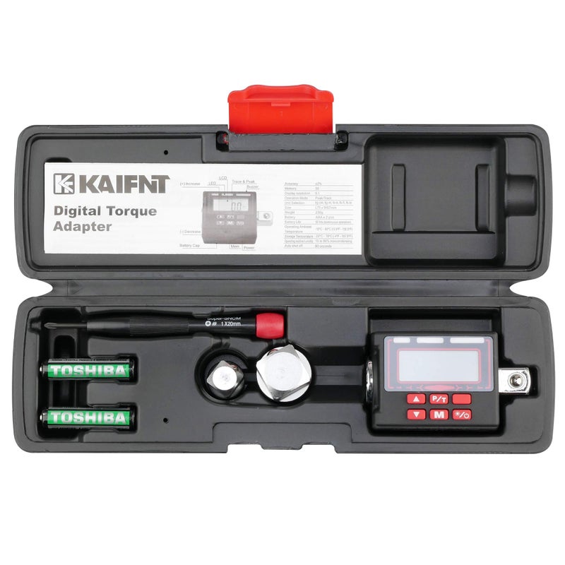 KAIFNT K553 Digital Torque Adapter, 1/2-Inch 12 to 250 ftÂ·lbs, Buzzer/LED Flash Notification, Dual Direction - Image 4
